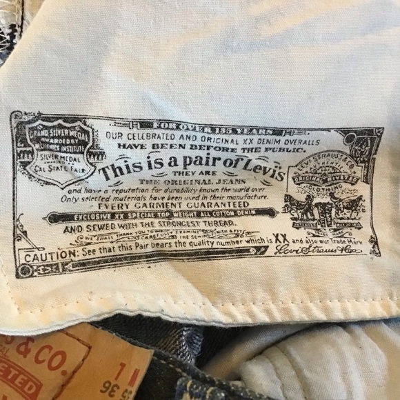 Levi’s Original Straight Leg ButtonFly 100% cotton Jeans  Stamped 4032 SZ 35/36 - Picture 9 of 13